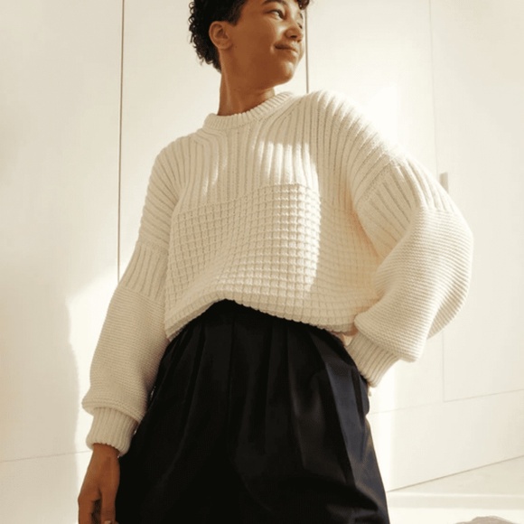 KNOTTY ONES DELČIA SWEATER CREAM WHITE CREWNECK SWEATER - Picture 9 of 9